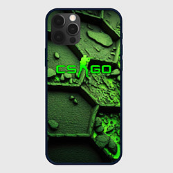 Чехол для iPhone 12 Pro CSGO green abstract, цвет: 3D-черный