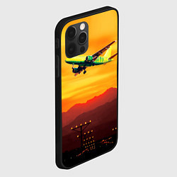 Чехол для iPhone 12 Pro S7 Боинг 737 Оранжевый закат, цвет: 3D-черный — фото 2