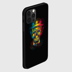 Чехол для iPhone 12 Pro Трехцветный череп, цвет: 3D-черный — фото 2