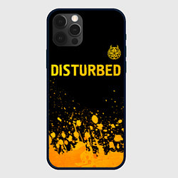 Чехол iPhone 12 Pro Disturbed - gold gradient: символ сверху