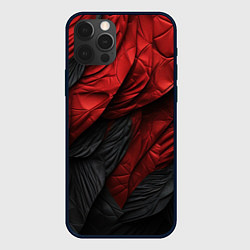 Чехол iPhone 12 Pro Red black texture