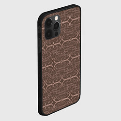 Чехол для iPhone 12 Pro Brown tracery, цвет: 3D-черный — фото 2