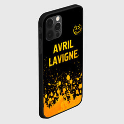 Чехол для iPhone 12 Pro Avril Lavigne - gold gradient: символ сверху, цвет: 3D-черный — фото 2