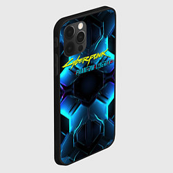 Чехол для iPhone 12 Pro Cyberpunk 2077 neon texture, цвет: 3D-черный — фото 2