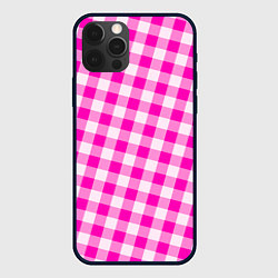 Чехол для iPhone 12 Pro Розовая клетка Барби, цвет: 3D-черный