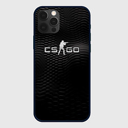 Чехол для iPhone 12 Pro CS GO silver logo, цвет: 3D-черный