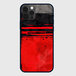 Чехол iPhone 12 Pro Black red texture