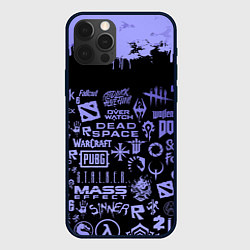 Чехол для iPhone 12 Pro Games pattern, цвет: 3D-черный