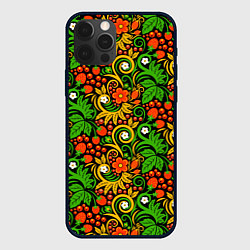 Чехол для iPhone 12 Pro Русское народное искусство - хохлома, цвет: 3D-черный