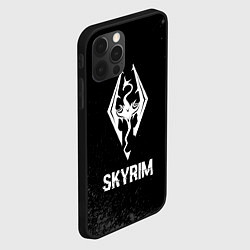Чехол для iPhone 12 Pro Skyrim glitch на темном фоне, цвет: 3D-черный — фото 2