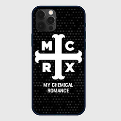 Чехол для iPhone 12 Pro My Chemical Romance glitch на темном фоне, цвет: 3D-черный