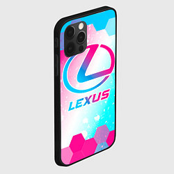 Чехол для iPhone 12 Pro Lexus neon gradient style, цвет: 3D-черный — фото 2