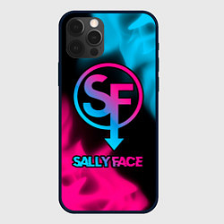 Чехол для iPhone 12 Pro Sally Face - neon gradient, цвет: 3D-черный