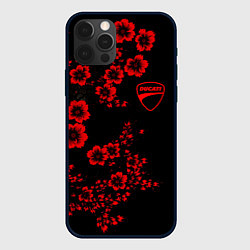 Чехол iPhone 12 Pro Ducati - red flowers