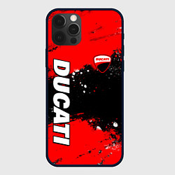 Чехол iPhone 12 Pro Ducati - красная униформа с красками