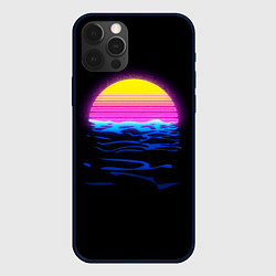 Чехол для iPhone 12 Pro Неоновый закат - гранж, цвет: 3D-черный
