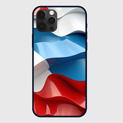 Чехол iPhone 12 Pro Абстракция в цветах флага РФ