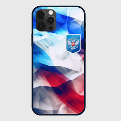 Чехол для iPhone 12 Pro Абстракция герб России, цвет: 3D-черный