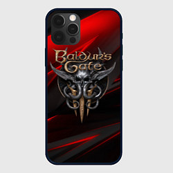 Чехол для iPhone 12 Pro Baldurs Gate 3 logo geometry, цвет: 3D-черный