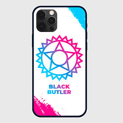 Чехол iPhone 12 Pro Black Butler neon gradient style