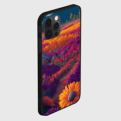 Чехол для iPhone 12 Pro Цветочный луг, цвет: 3D-черный — фото 2