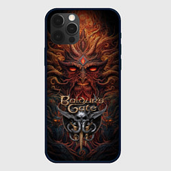 Чехол iPhone 12 Pro Baldurs Gate 3 logo demon