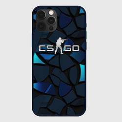 Чехол для iPhone 12 Pro CS GO blue black elements, цвет: 3D-черный