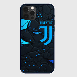 Чехол для iPhone 12 Pro Juventus abstract blue logo, цвет: 3D-черный