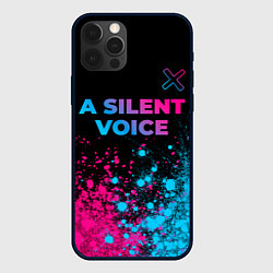 Чехол для iPhone 12 Pro A Silent Voice - neon gradient: символ сверху, цвет: 3D-черный