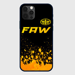Чехол для iPhone 12 Pro FAW - gold gradient: символ сверху, цвет: 3D-черный