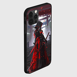 Чехол для iPhone 12 Pro Девушка самурай и храм, цвет: 3D-черный — фото 2