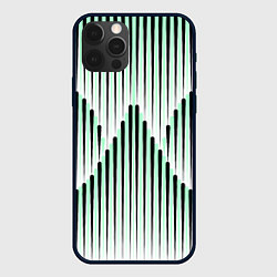 Чехол для iPhone 12 Pro Зеленый геометрический круглый узор, цвет: 3D-черный