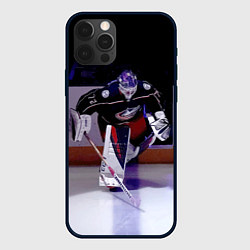 Чехол для iPhone 12 Pro Sergey Bobrovsky - goalkeeper - Columbus blue jack, цвет: 3D-черный