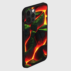 Чехол для iPhone 12 Pro Зеленые плиты и лава, цвет: 3D-черный — фото 2