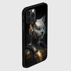 Чехол для iPhone 12 Pro Кошка робот, цвет: 3D-черный — фото 2