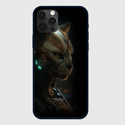 Чехол для iPhone 12 Pro Cyber cat, цвет: 3D-черный