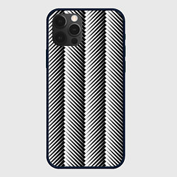 Чехол для iPhone 12 Pro Геометрический узор в елочку, цвет: 3D-черный