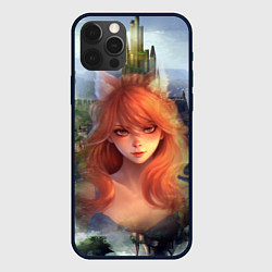Чехол для iPhone 12 Pro Аниме девушка лиса, цвет: 3D-черный
