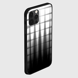 Чехол для iPhone 12 Pro Черная градиентная клетка, цвет: 3D-черный — фото 2