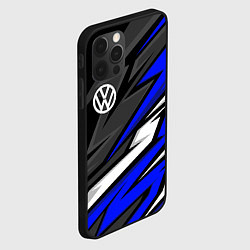 Чехол для iPhone 12 Pro Volkswagen - Синяя абстракция, цвет: 3D-черный — фото 2