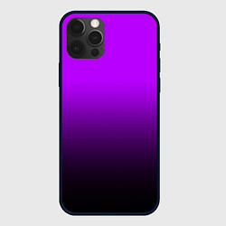 Чехол для iPhone 12 Pro Градиент фиолетово-чёрный, цвет: 3D-черный