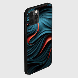 Чехол для iPhone 12 Pro Сине-оранжевая абстрактная волна, цвет: 3D-черный — фото 2
