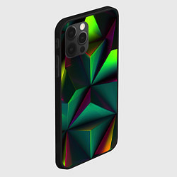 Чехол для iPhone 12 Pro Зеленый калейдоскоп абстракция, цвет: 3D-черный — фото 2