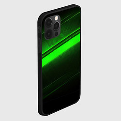 Чехол для iPhone 12 Pro Green line, цвет: 3D-черный — фото 2