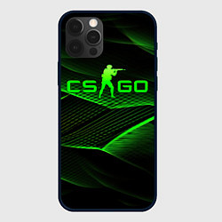 Чехол iPhone 12 Pro CSGO green abstract lines