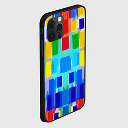 Чехол для iPhone 12 Pro Colorful strips - pop art - vogue, цвет: 3D-черный — фото 2
