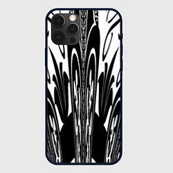 Чехол для iPhone 12 Pro Черные завихрения, цвет: 3D-черный