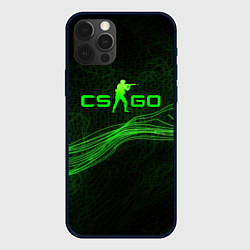 Чехол iPhone 12 Pro CSGO green abstract