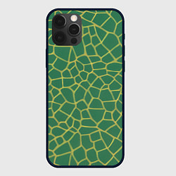 Чехол для iPhone 12 Pro Зелёная текстура - нейросеть, цвет: 3D-черный