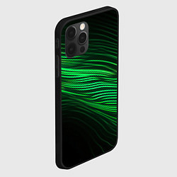 Чехол для iPhone 12 Pro Green neon lines, цвет: 3D-черный — фото 2